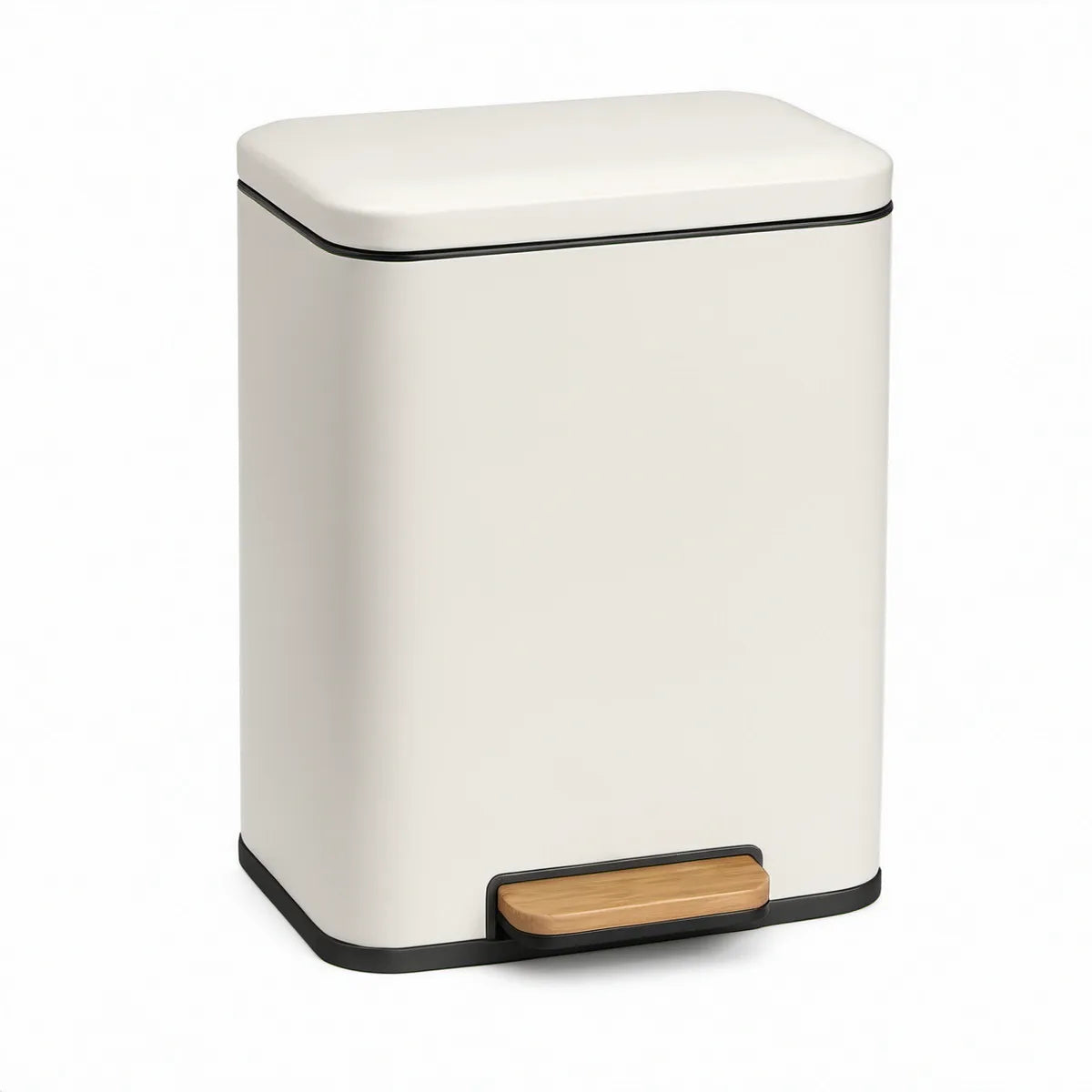 Caixote do Lixo de Cozinha com Pedal 30 L Retangular Branco 33 x 28 x 63 cm
